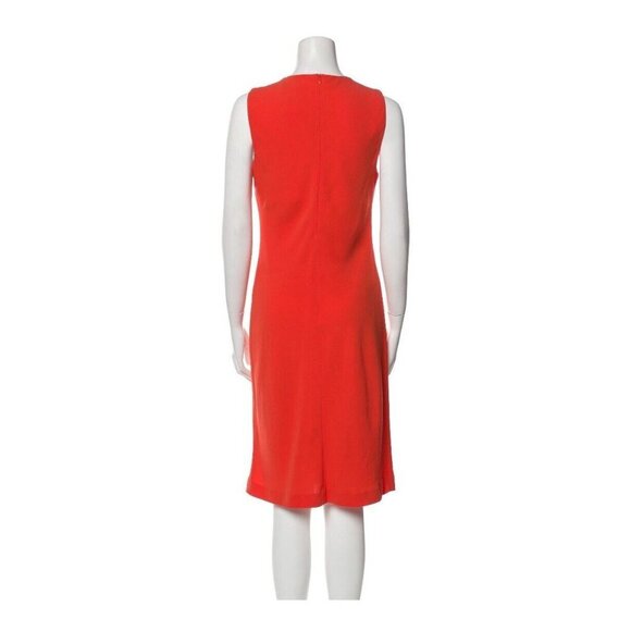 MaxMara Asymmetrical Detail Sleeveless Red Orange Midi Dress M - Picture 2 of 4